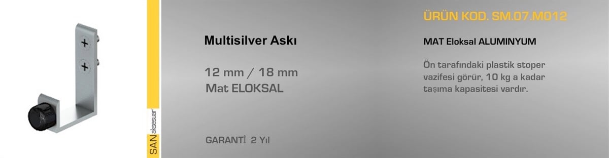 Dolap AksamlarıSander Islak Zemin Compact Laminant Askısı Stoper Multi Silver