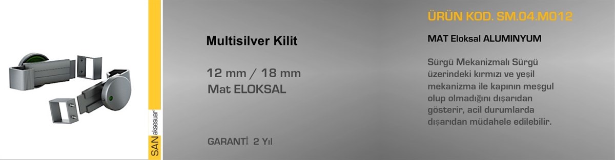 Dolap AksamlarıSander Islak Zemin Compact Laminant Kilidi Kapazlama Multi Silver