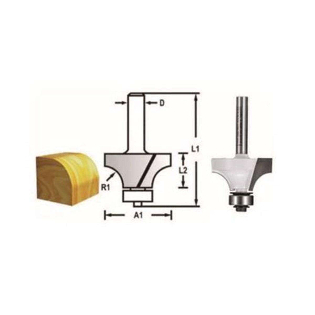 Freze UcuMakita Uç Freze Roundover Bit-With Bearing