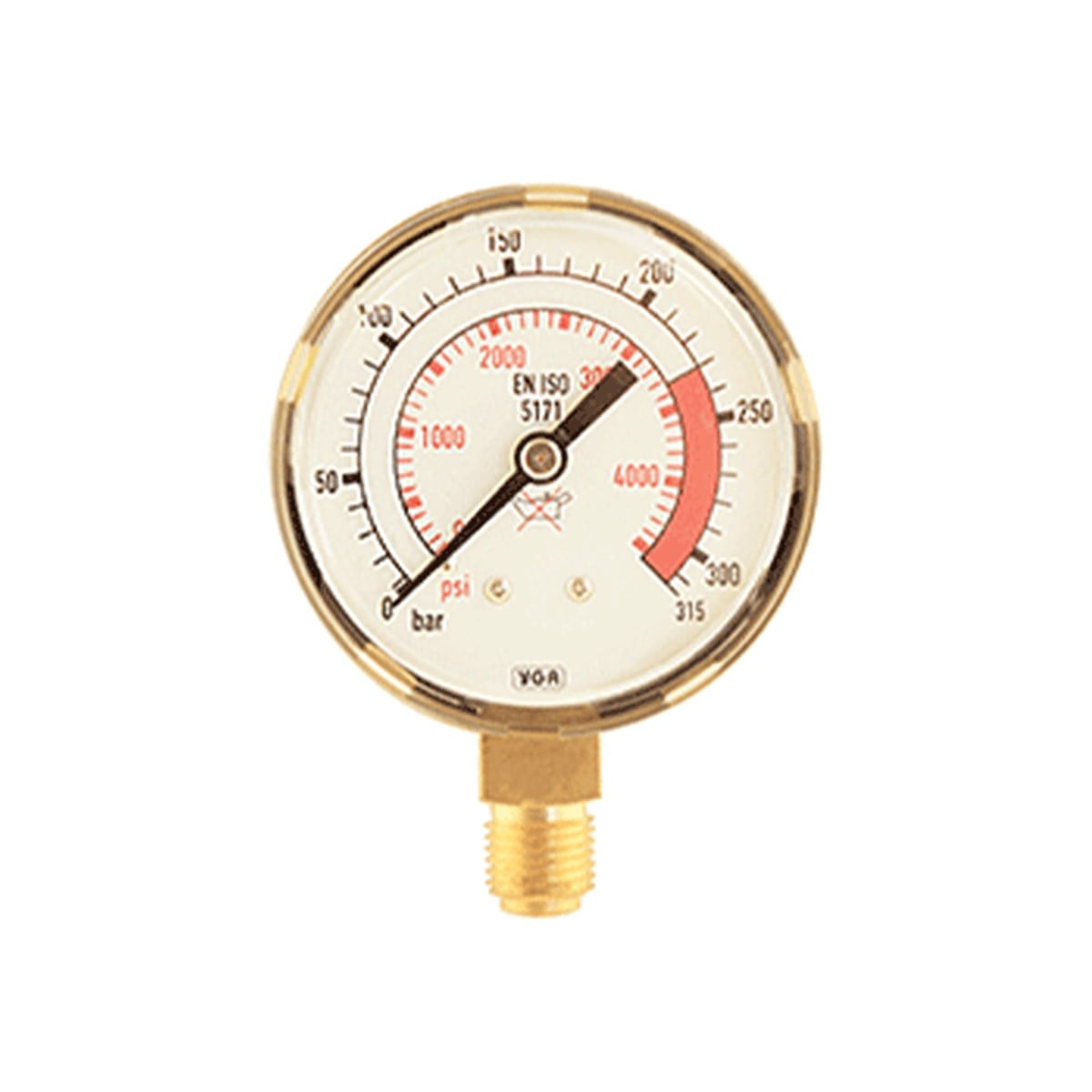 Gaz ArmatürleriYıldız Gaz Basınç Göstergesi 0-315 Bar Argon-Co2 Giriş
