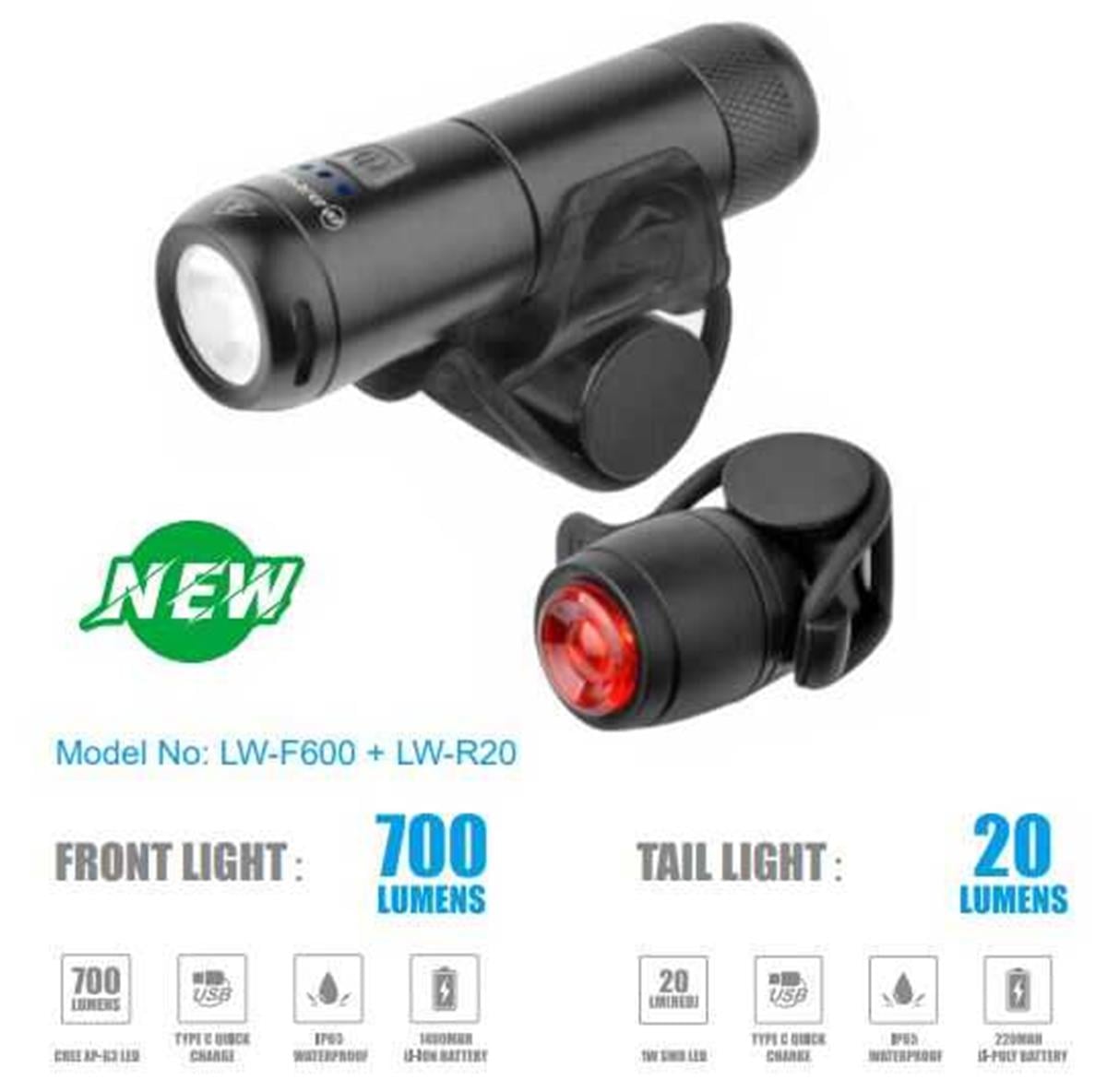 Işık ve FarEastpower  Işık Ön/Arka Set Lw-F600-R20