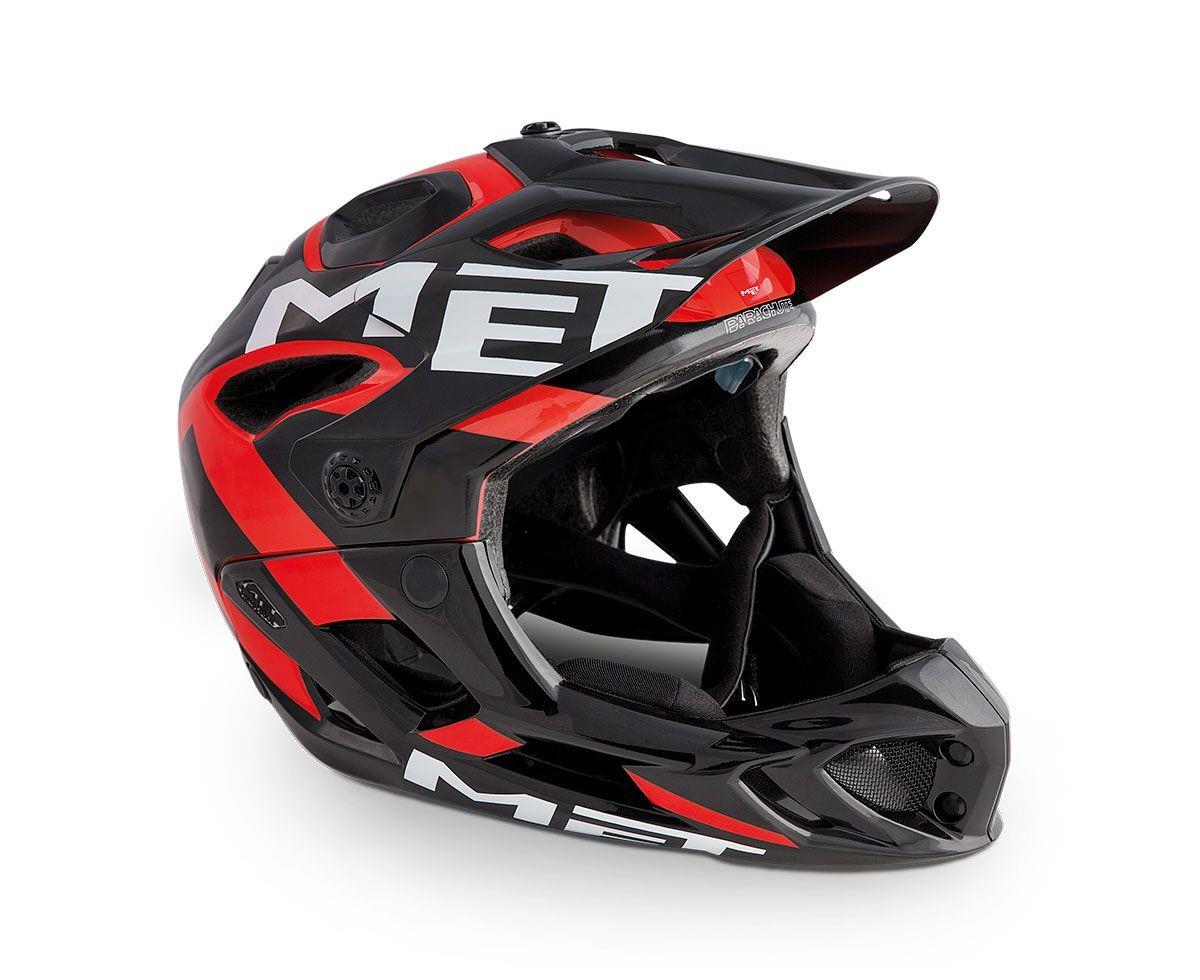 KaskMET Kask Parachute Siyah Kırmızı/Parlak