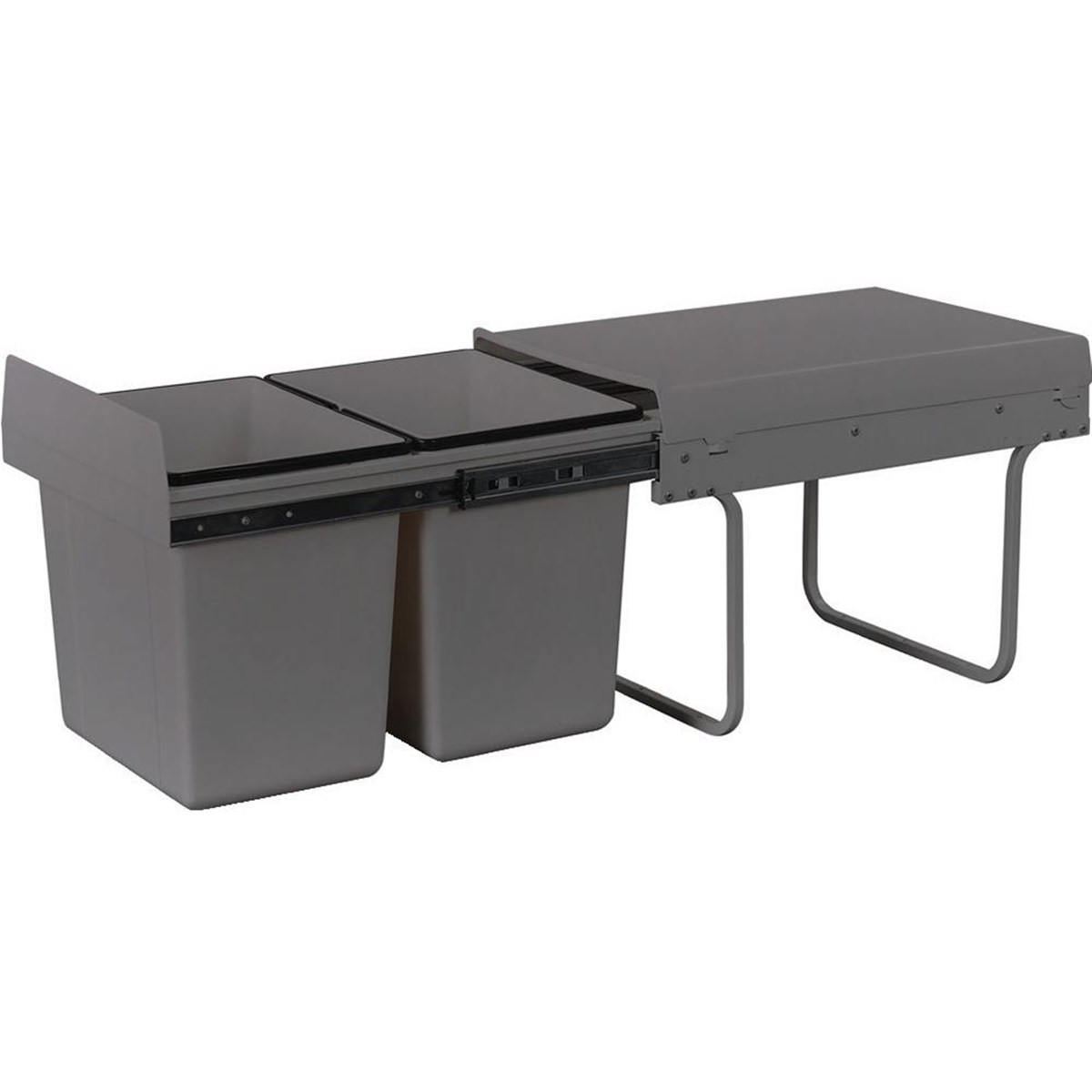 Kiler SistemiÇöp Kovası Raylı Dolap İçi Gri 30 Litre 34Cmx49CmX31.5Cm