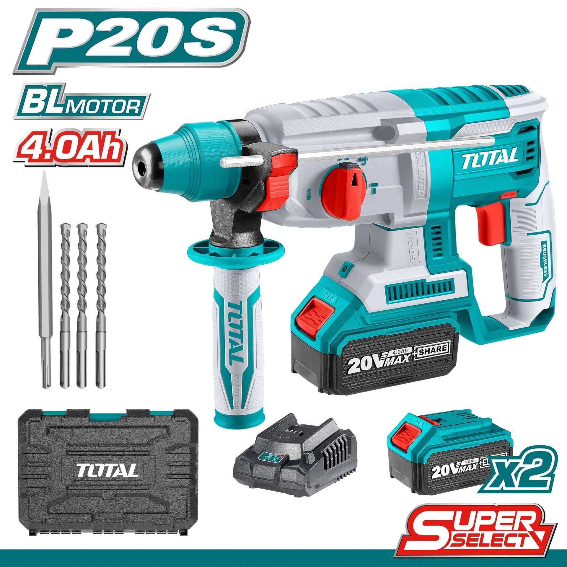 Kırıcı/DeliciTotal Akülü Matkap Kırıcı/Delici 20V SDS-MAX 26MM  (2X4Ah Akü)
