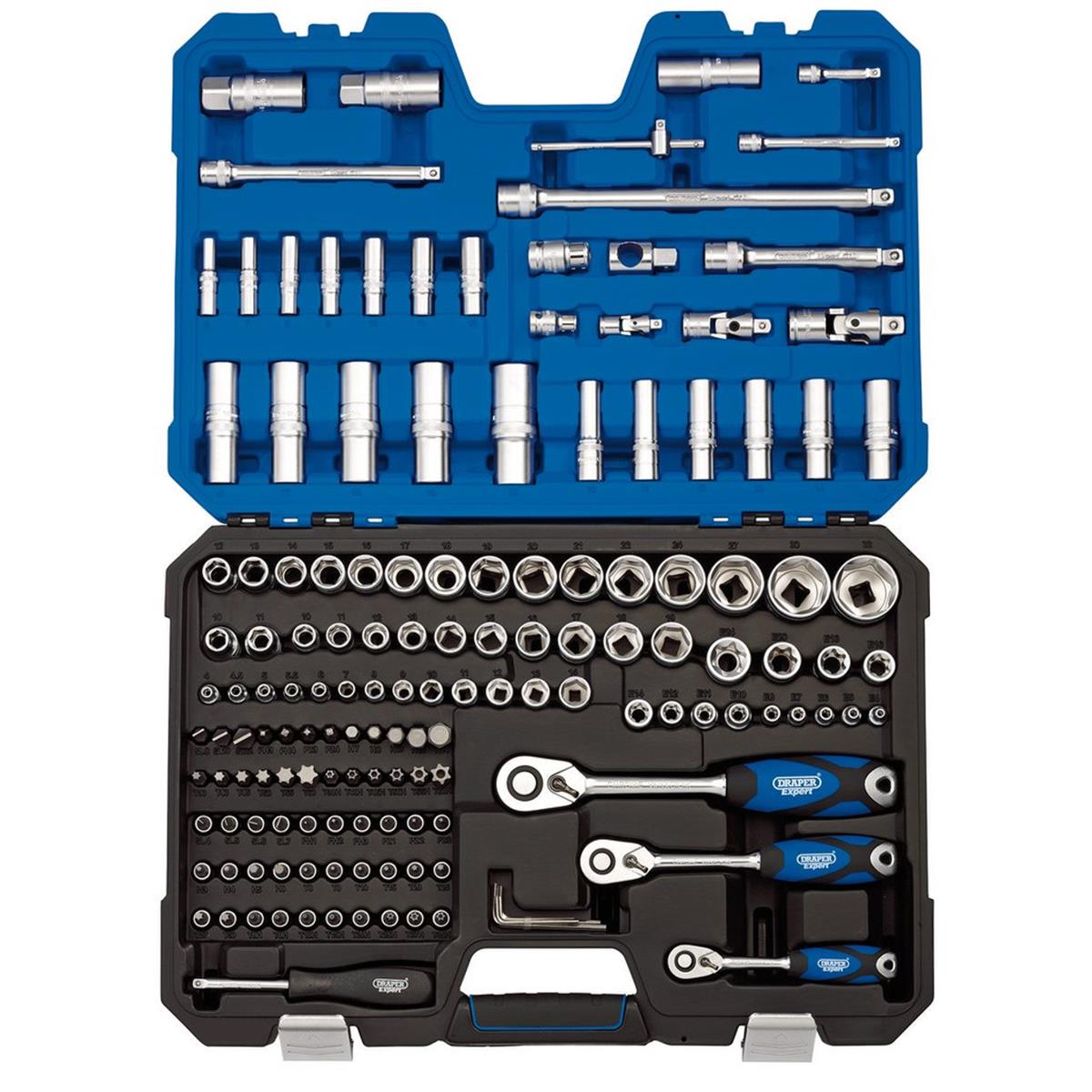 Lokma Anahtar 6 KöşeDraper Lokma Seti 6 Köşe 12Nokta 214 Parça 1/4''- 3/ 8''- 1/ 2''