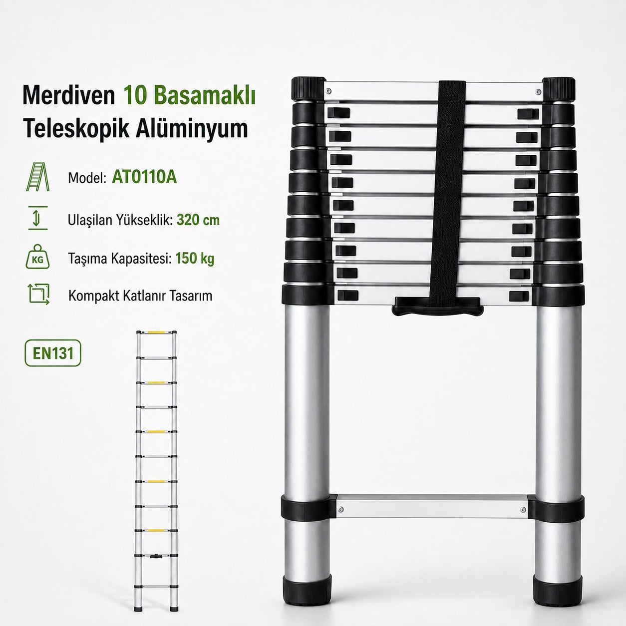MerdivenlerMerdiven Teleskopik 10 Basamak 320Cm