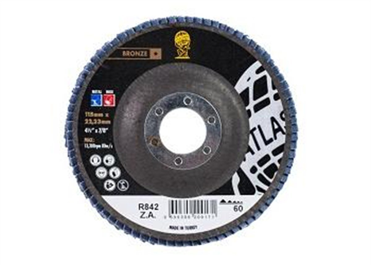 Metal Taşlama/KesmeAtlas Flap Disk Zirkonyum 115X22