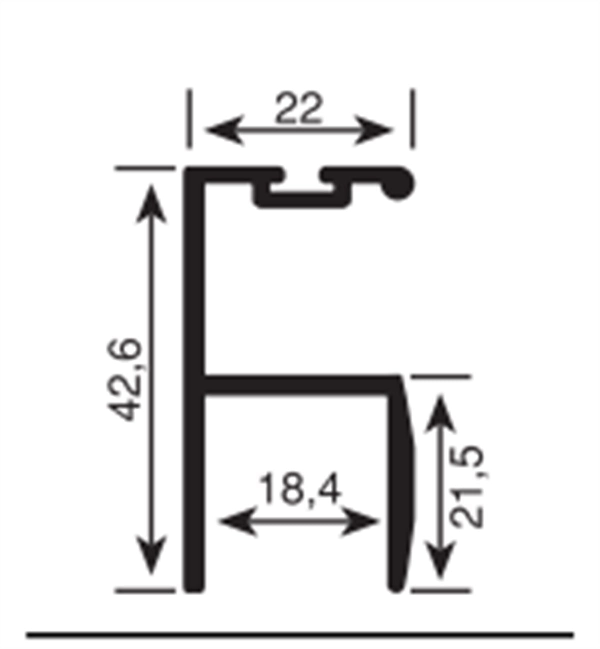 Mobilya GurubuCemobsan Profil Yan Kulp Mat Krom Fitil Kanallı 2.5MT