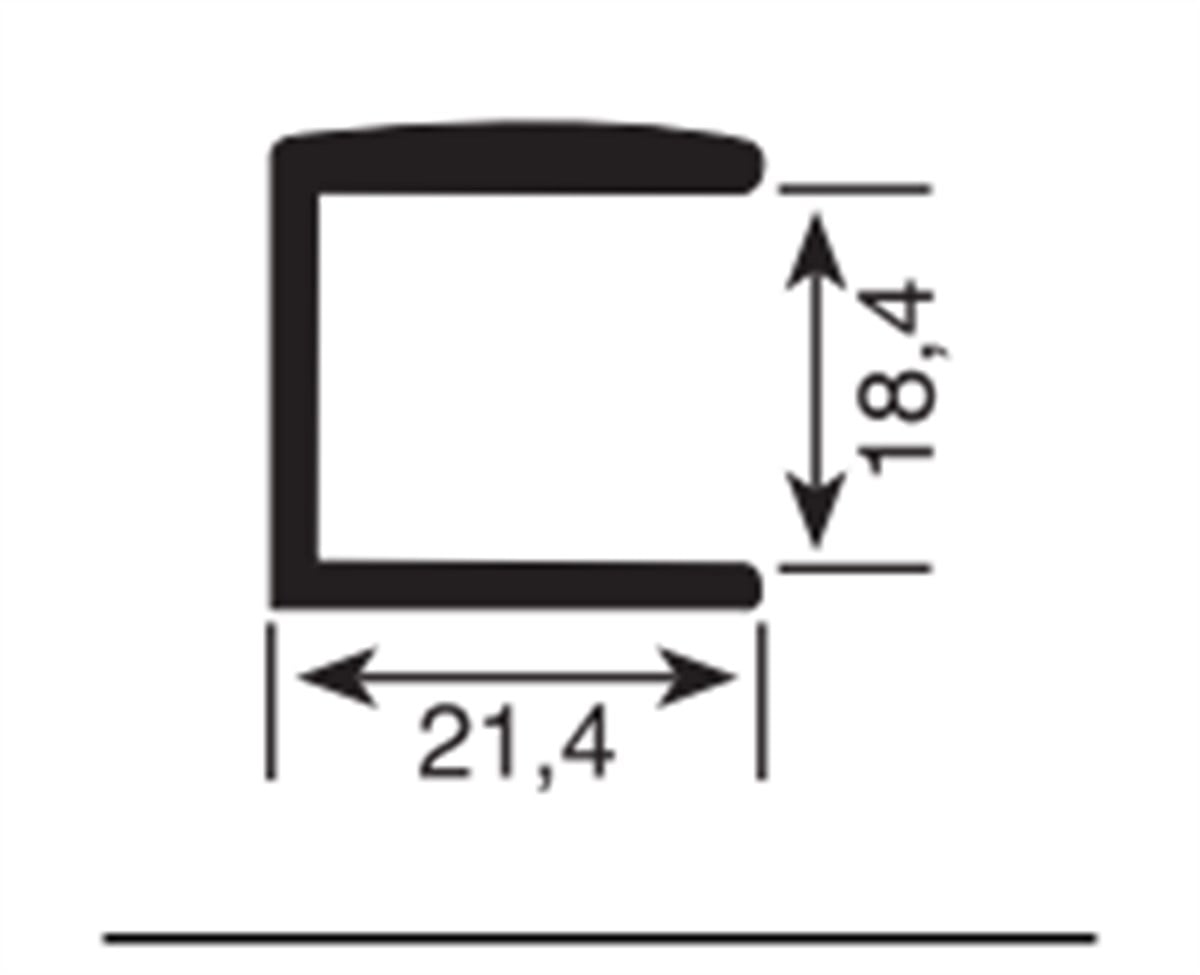 Mobilya GurubuCemobsan Profil Yan U Mat Krom 2.5MT