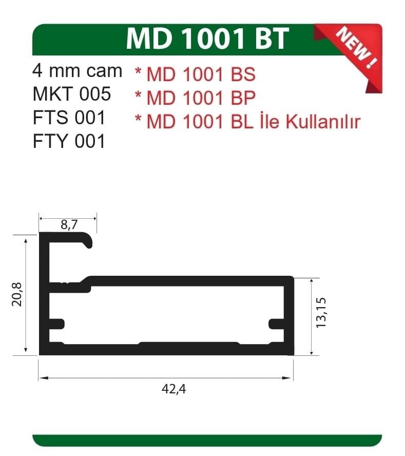 Mobilya GurubuÜstün Çerçeve Kapak Profili 45MM 5.80 Metre