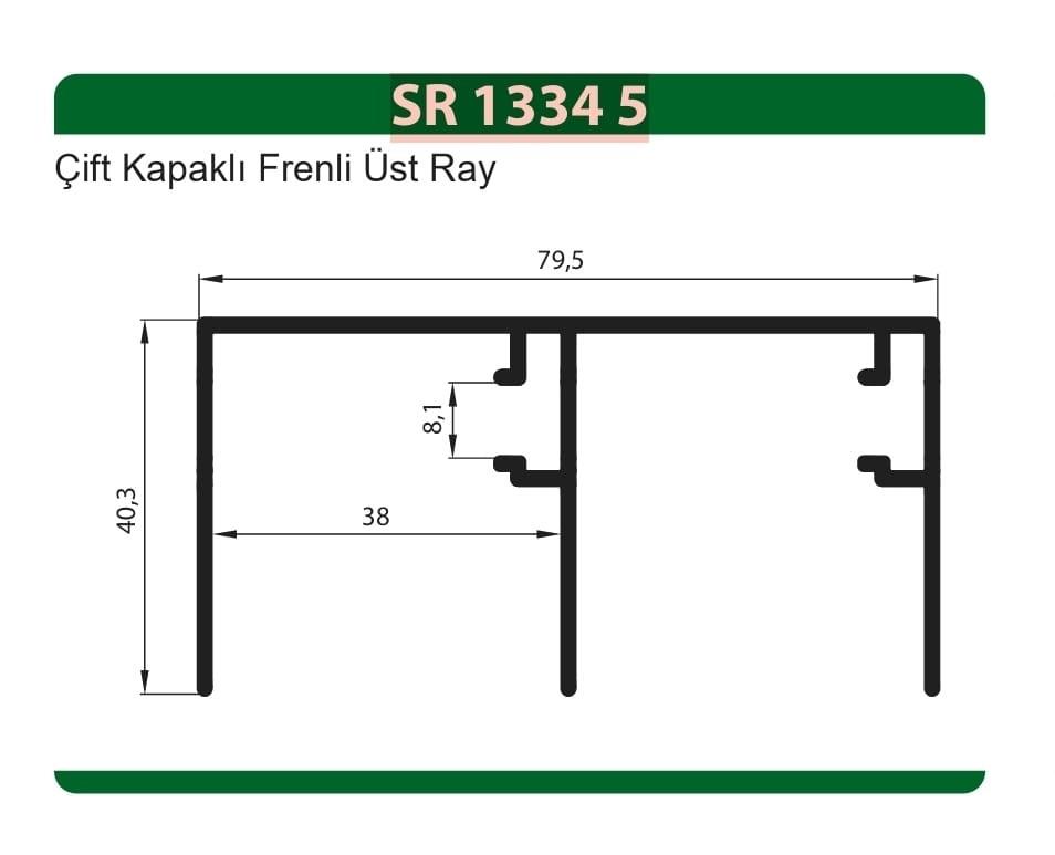 Mobilya GurubuÜstün Dolap Üst Ray 5 Metre Krom