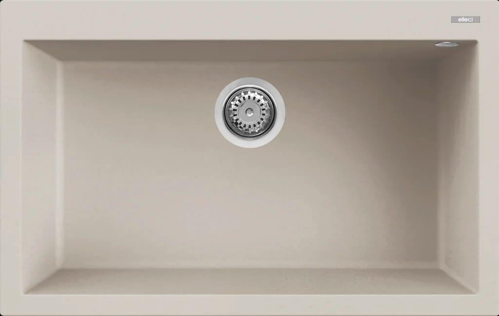 Mutfak EvyeleriElleci Granit Evye Tek Göz Damlalıksız Quadra 130 79x50 Soft Beyaz 39
