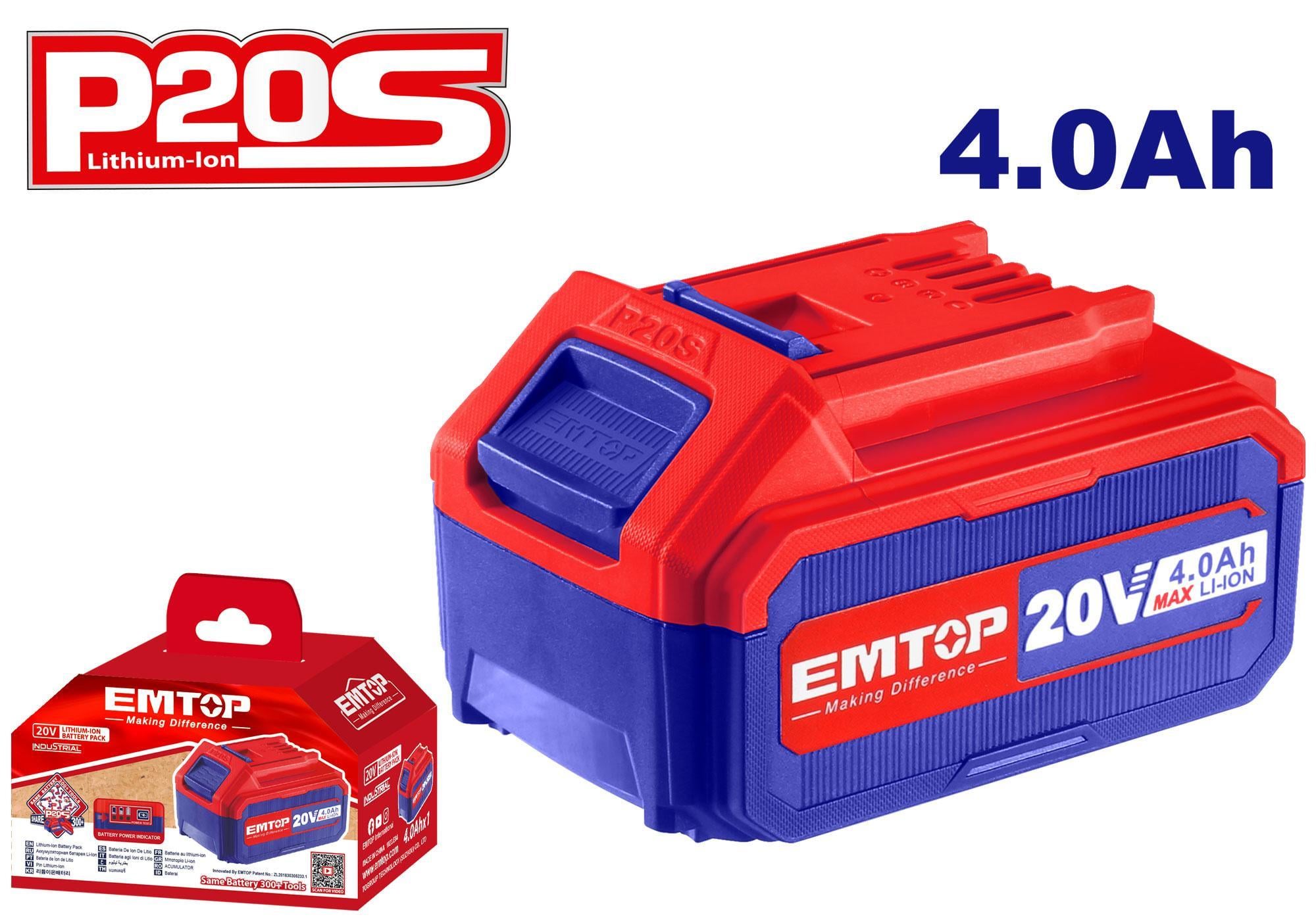 Pil ve ŞarjerlerEmtop Pil Li-Ion 20V 4 Ah