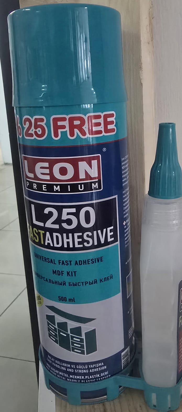 Sıvı YapıştırıcılarLeon Spray Tutkal L250 Hızlı Yapıştırıcı 500ML+125G