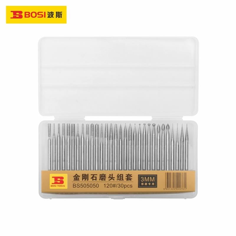 TaşlamaBosi Elmas Taşlama- Freze Matkap Ucu- Taş Oyma-Parlatma Seti 30 Parça