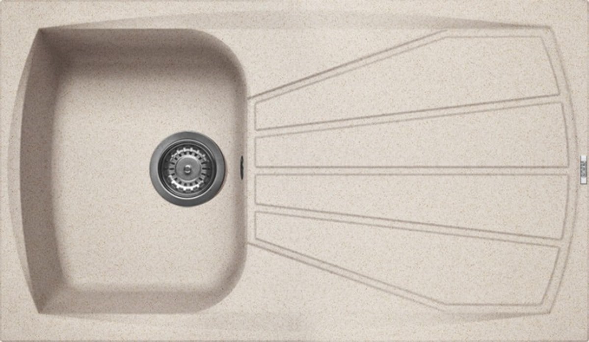 Tek GözElleci Granit Evye Tek Göz Bej 86X50