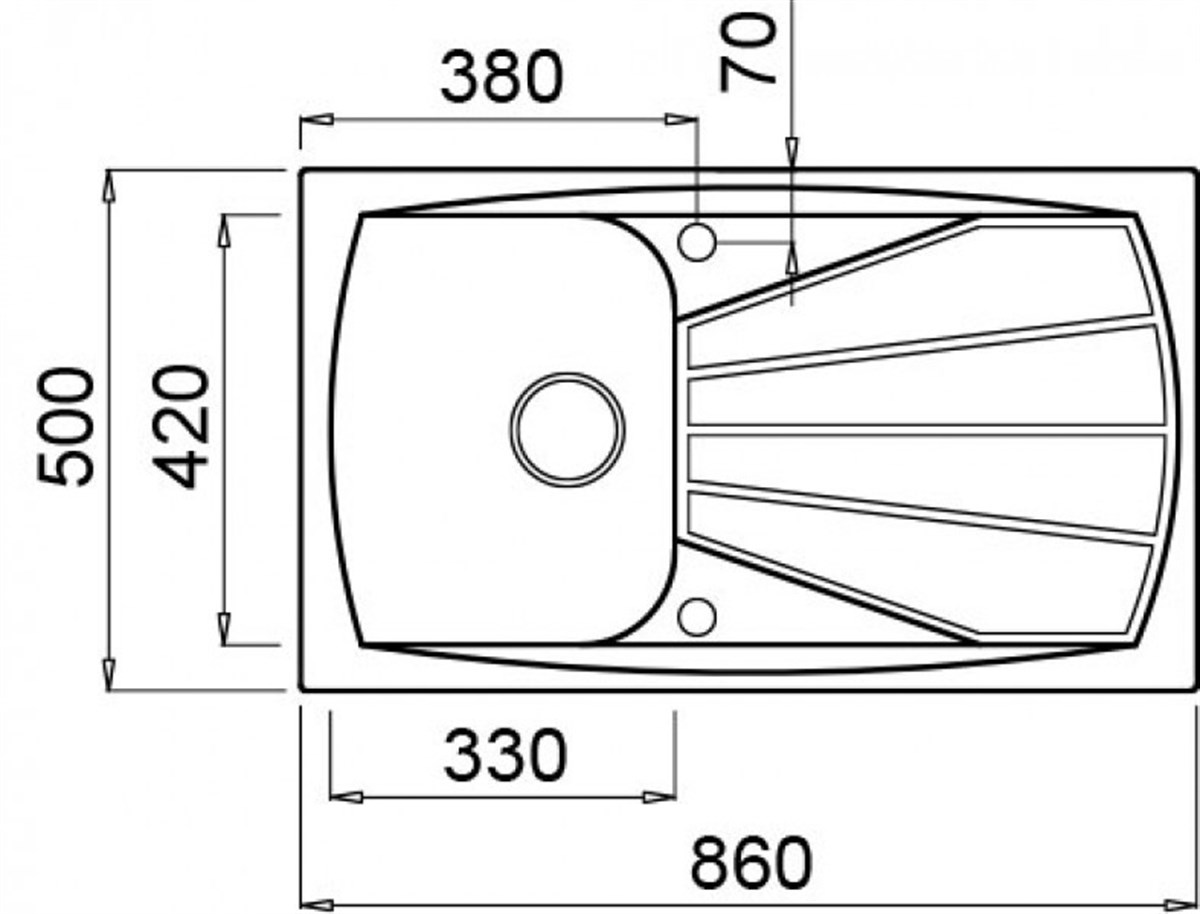 Tek GözElleci Granit Evye Tek Göz Living Kumlu Bej 86X50
