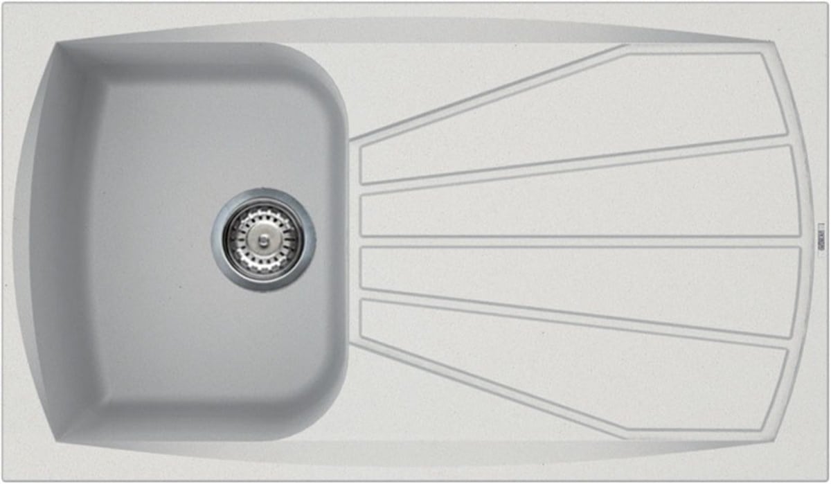 Tek GözElleci Granit Evye Tek Göz Living Titan Beyaz 86X50