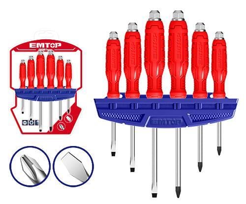 Tornavida SetiEmtop Tornavida Seti Maknetik 6 Parça Yıldız-Düz