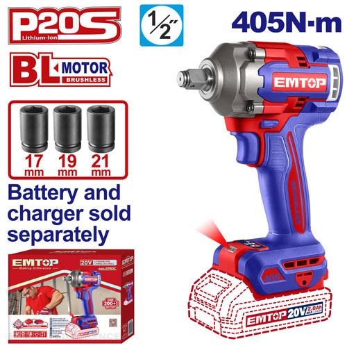 Tornavida ve Somun SıkmaEmtop Akülü Somun Sıkma 405Nm 20V (Sadece Alet)