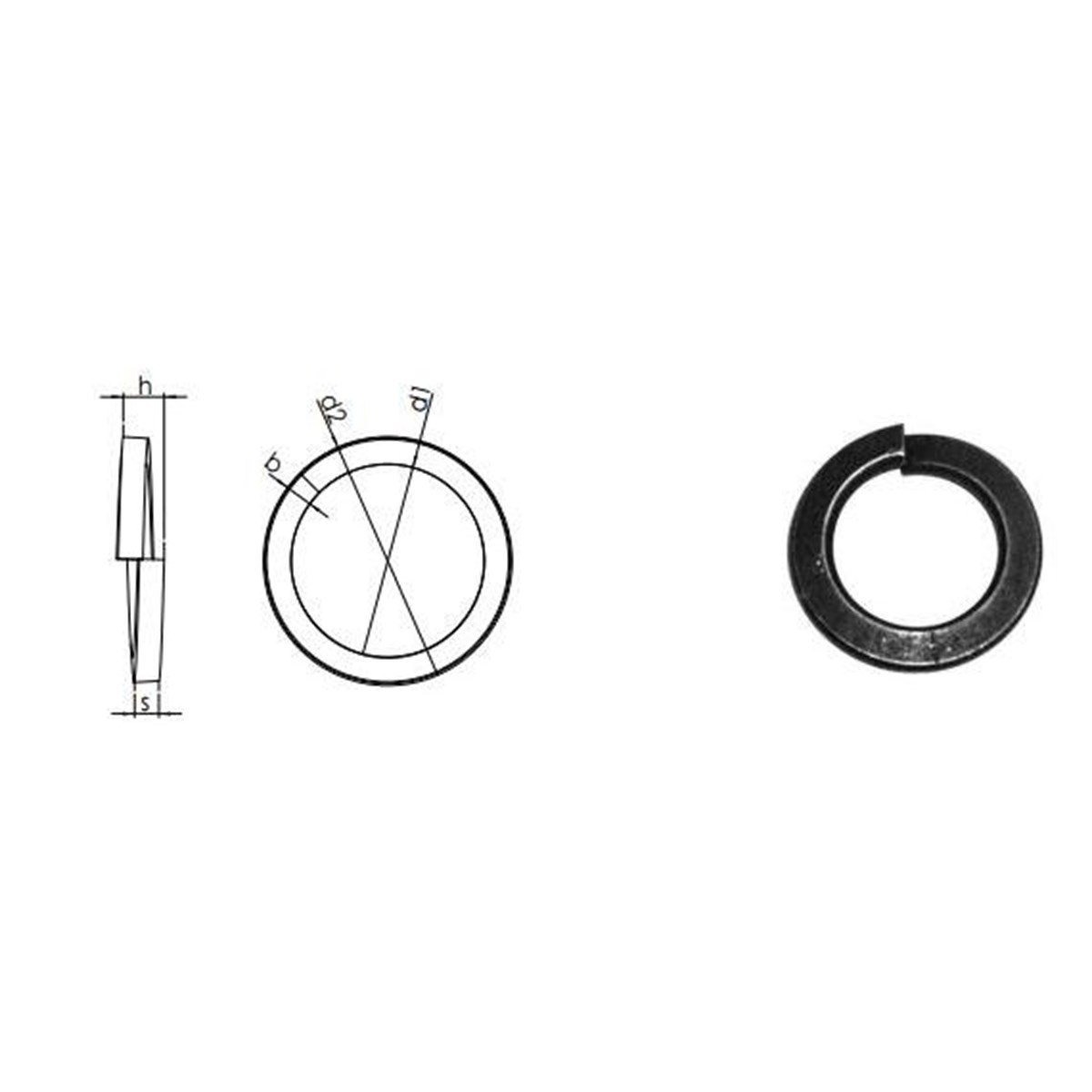 Vida SomunluStandart Civata Rondela Yaylı Siyah