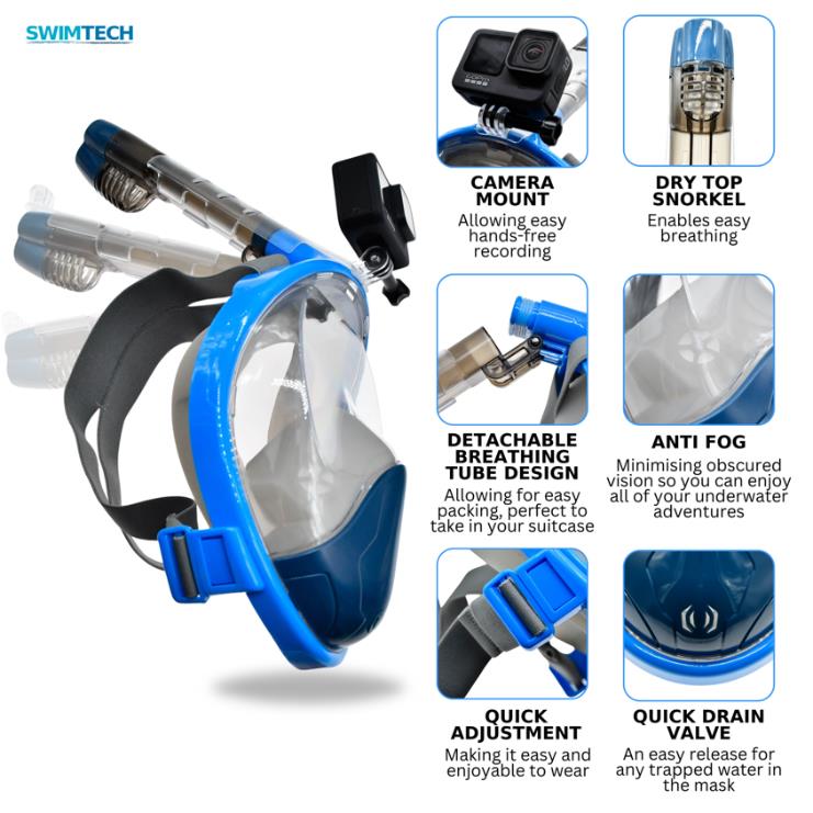 YüzmeSwimtech Yüzücü Maskesi Mavi