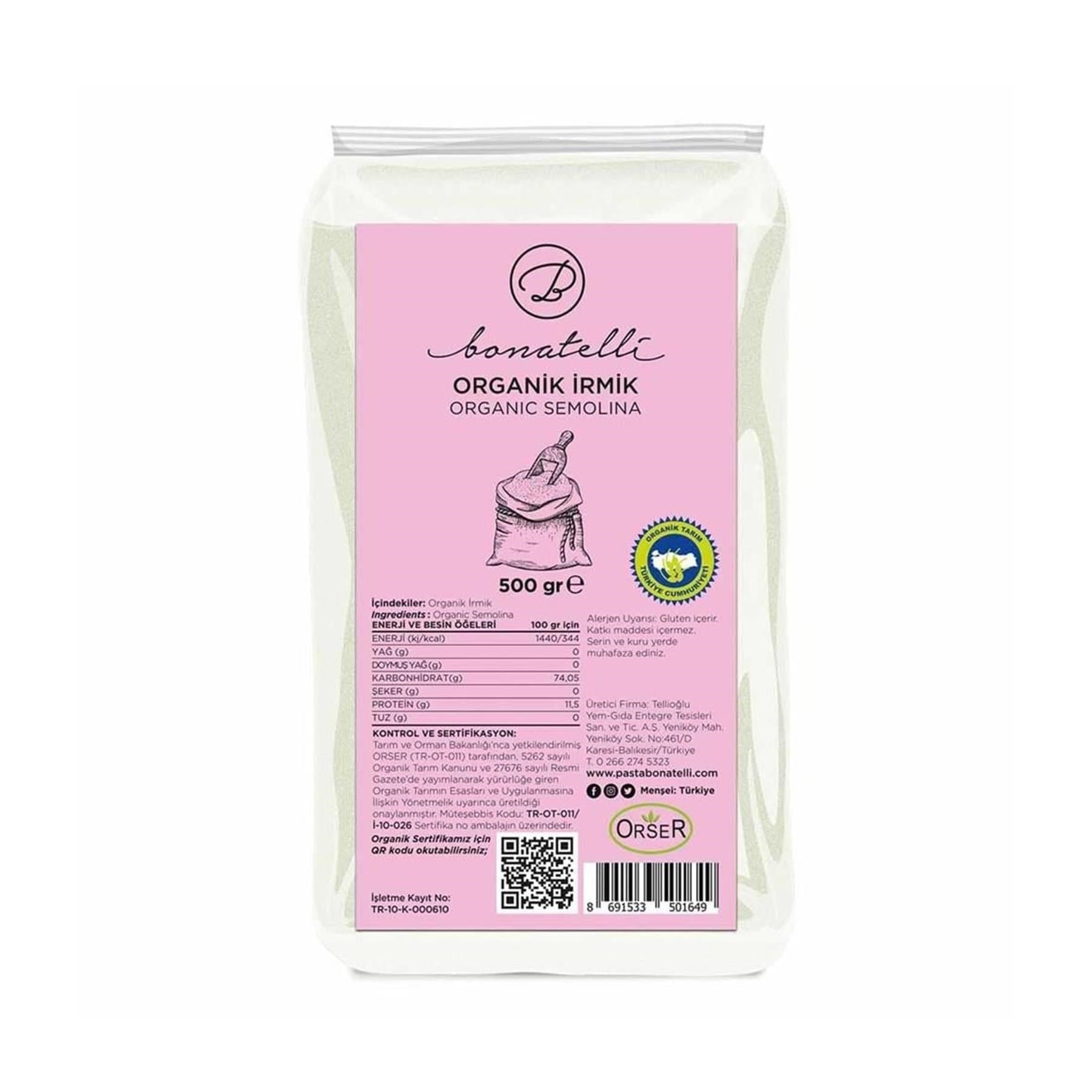 Bonatelli Organik İrmik 500 g e GP05476