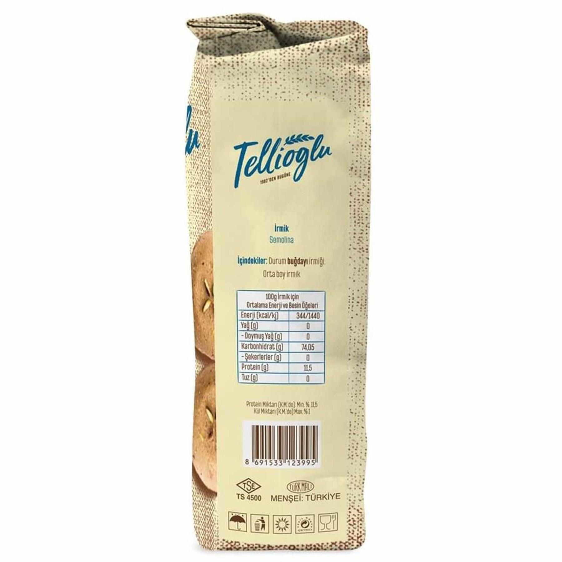 Tellioğlu İrmik Semolina Durum Buğdayı İrmiği 1000 g e