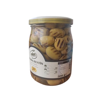 Alan Izgara Yeşil Zeytin Cam Kavanoz 300 g e