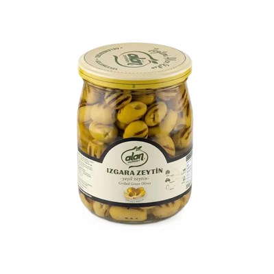 Alan Izgara Yeşil Zeytin Cam Kavanoz 300 g e