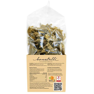 Bonatelli Organik Makarna Yeşil Mercimek Unlu Çubuk Makarna 400 g e