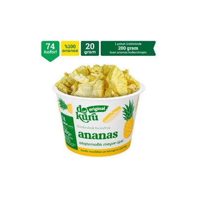 Dokuru Original Ananas Atıştırmalık Meyve Cipsi 20 gr