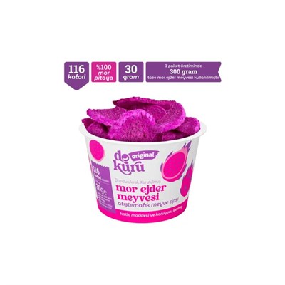 Dokuru Original Mor Ejder Meyvesi Atıştırmalık Meyve Cipsi 30 gr