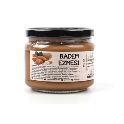 Gurmepark Parçacıklı Badem Ezmesi Kahvaltılık Cam Kavanoz 350 g e