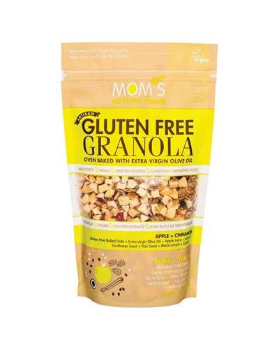 Moms Natural Foods  Glutensiz Granola Elma+Tarçın 300 g e