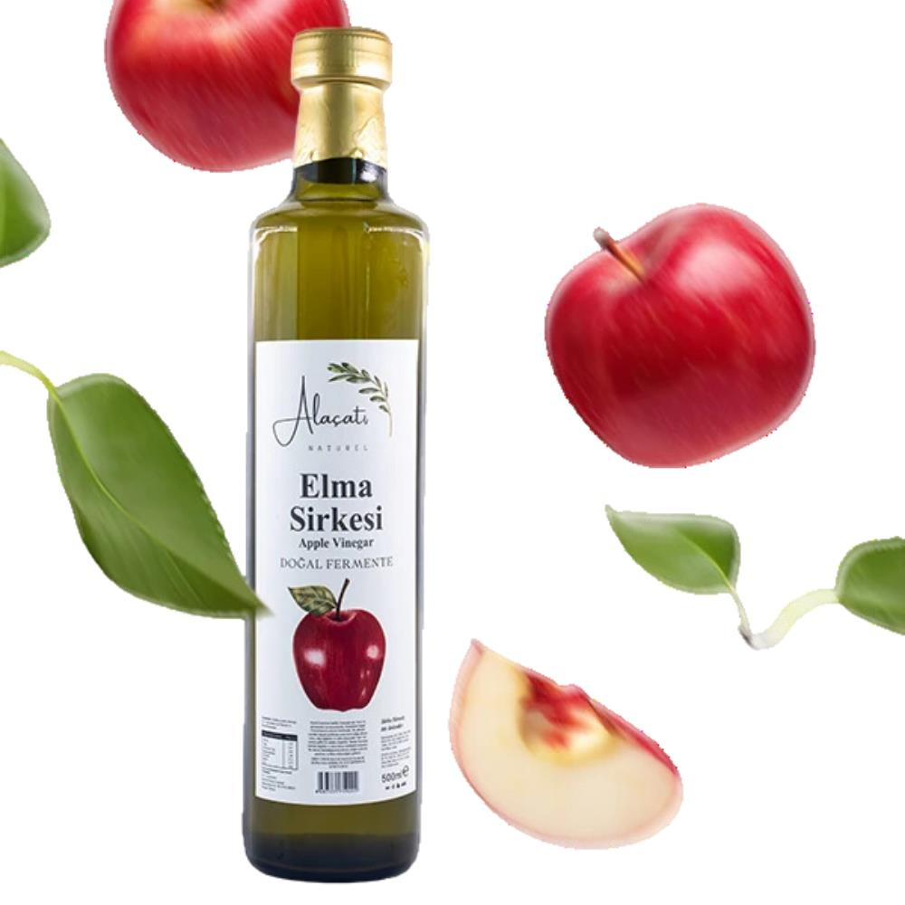 Alaçatı Naturel Elma Sirkesi Doğal Fermente 500 ml e