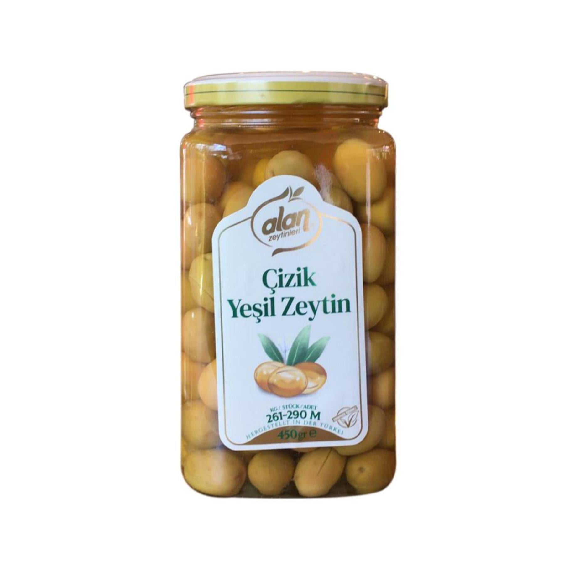 Alan Çizik Yeşil Zeytin 261-290 Kalibre 450 g ℮