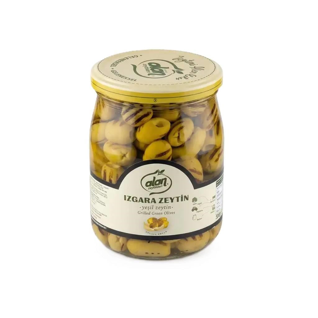 Alan Izgara Yeşil Zeytin Cam Kavanoz 300 g e