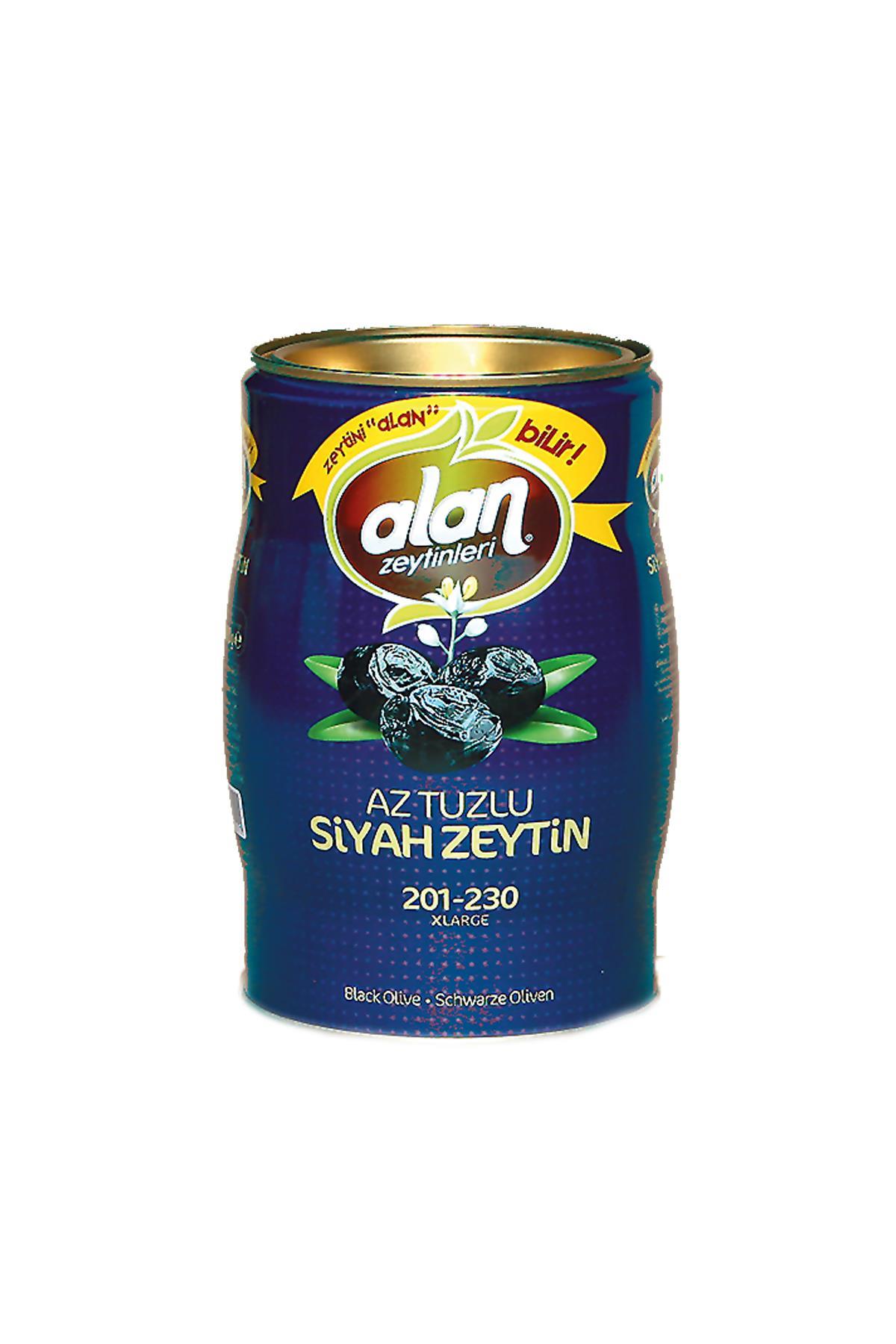 Alan Özel Büyük Siyah Zeytin Mavi Teneke Az Tuzlu 201 - 230 1 Kg