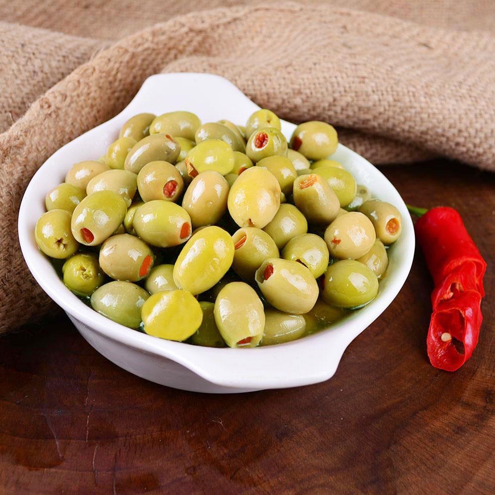Biber Dolgulu Yeşil Zeytin Çekirdeksiz 500 Gr