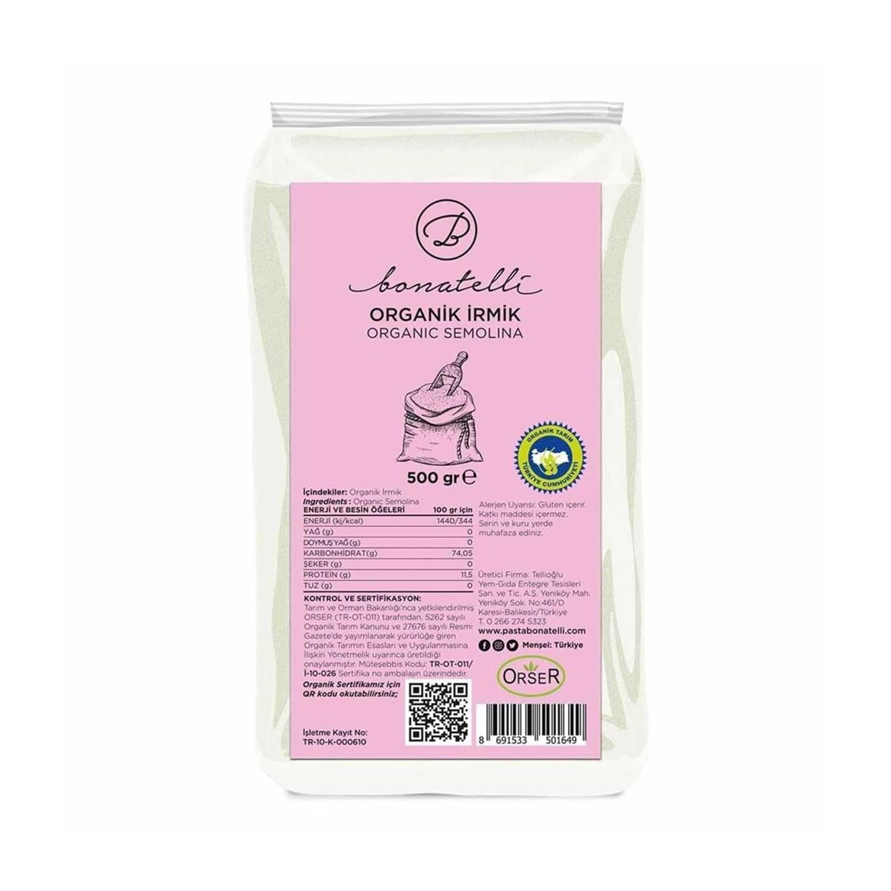 Bonatelli Organik İrmik 500 g e GP05476
