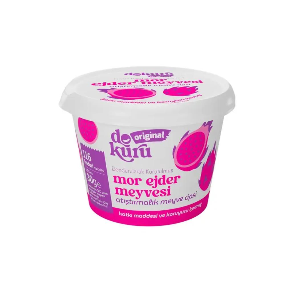 Dokuru Original Mor Ejder Meyvesi Atıştırmalık Meyve Cipsi 30 gr