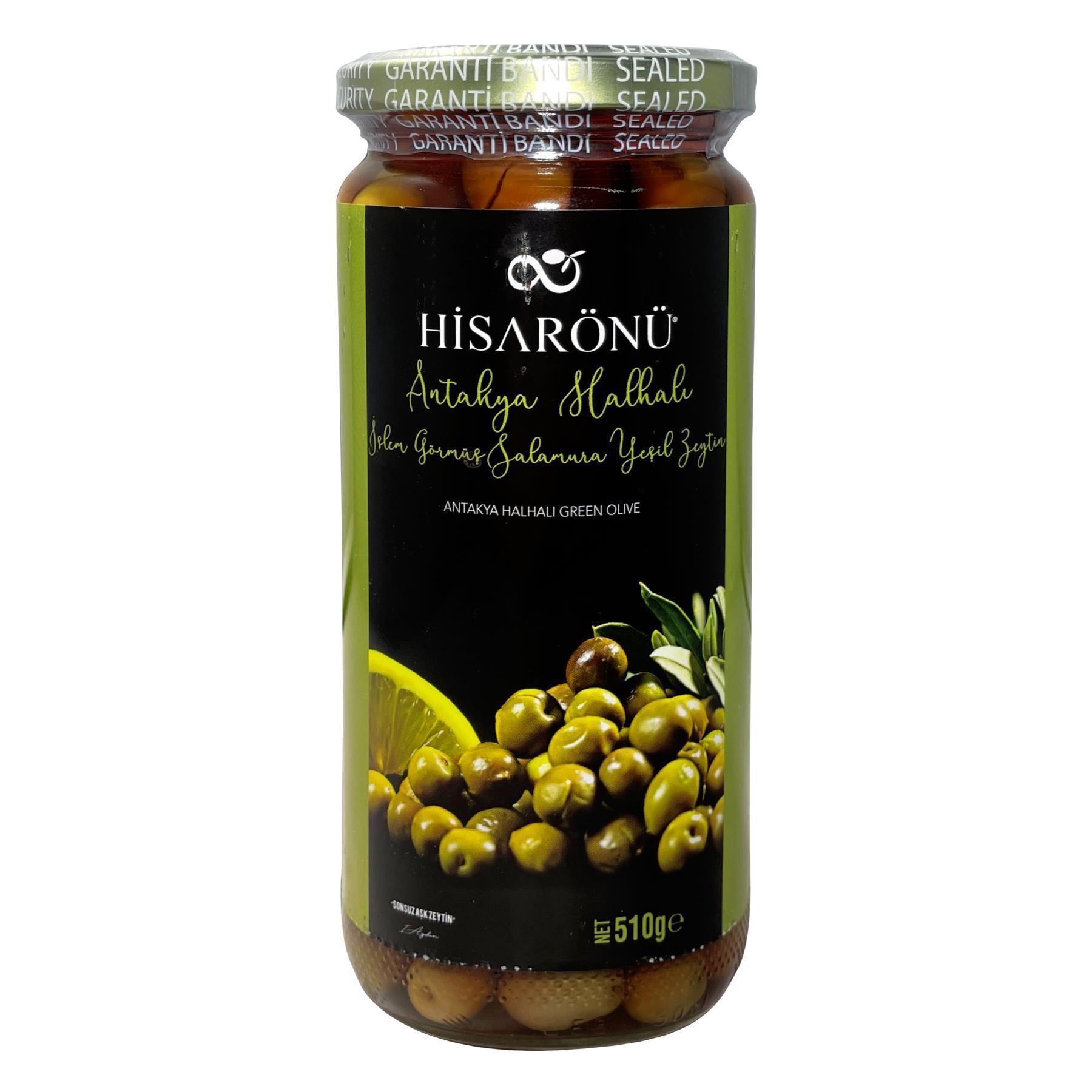 Hisarönü Antakya Halhalı Yeşil Zeytin 510 g ℮