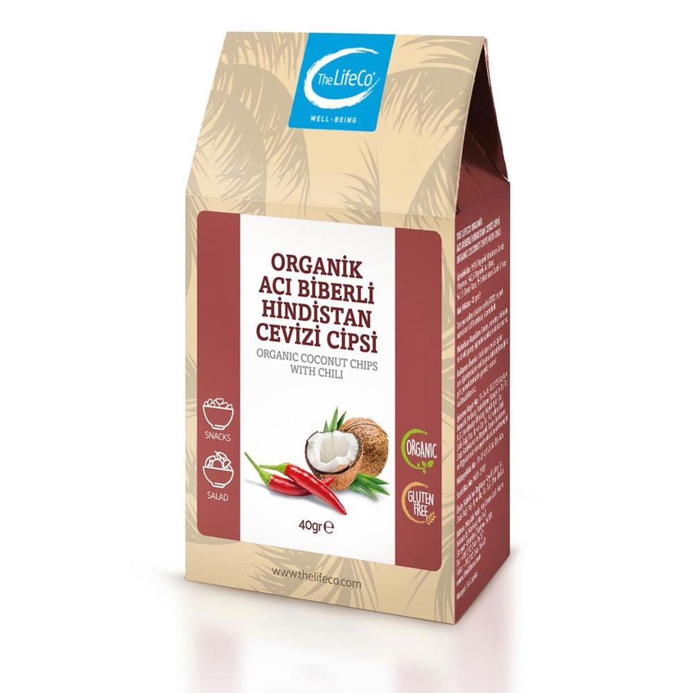 The LifeCo Organik Acı Biberli Hindistan Cevizi Cipsi 40 Gr