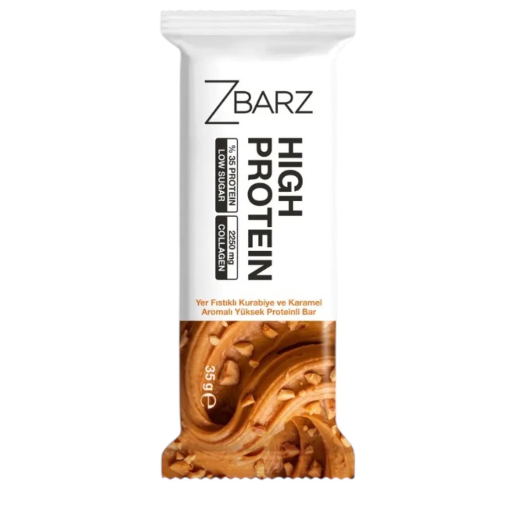 Zbarz Protein Bar - Yer Fıstıklı Kurabiye ve Karamel Aromalı 35 g e