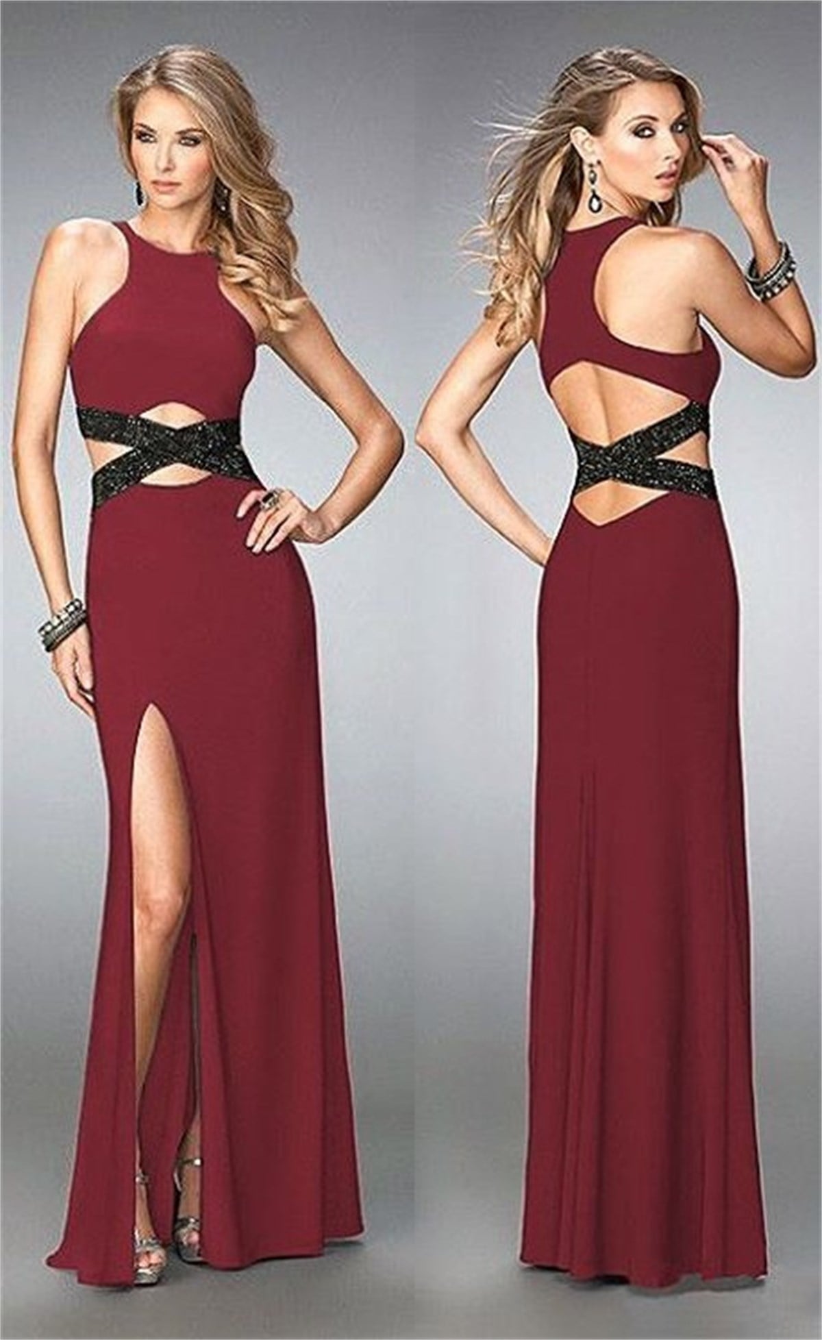 DALGIÇ KUMAŞ PAYET DETAYLI BORDO ABİYE ELBİSE ART-FVR-118