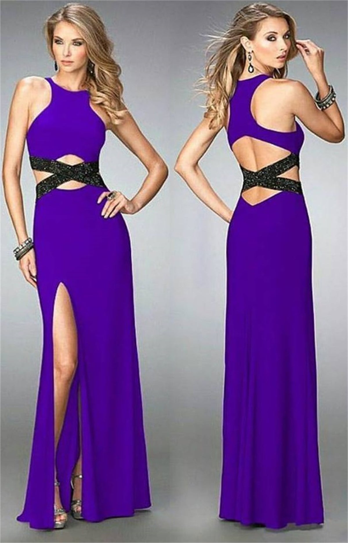 DALGIÇ KUMAŞ PAYET DETAYLI MOR ABİYE ELBİSE ART-FVR-118