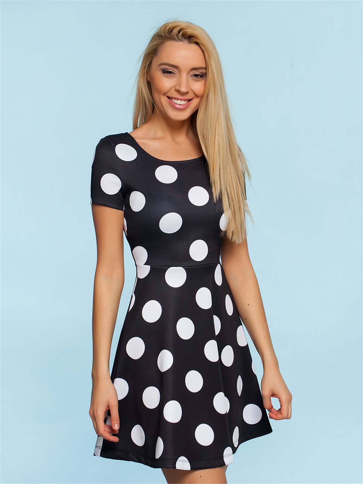 ESNEK DALGIÇ KUMAŞ DİJİTAL BASKI MİNİ ELBİSE DNM-330