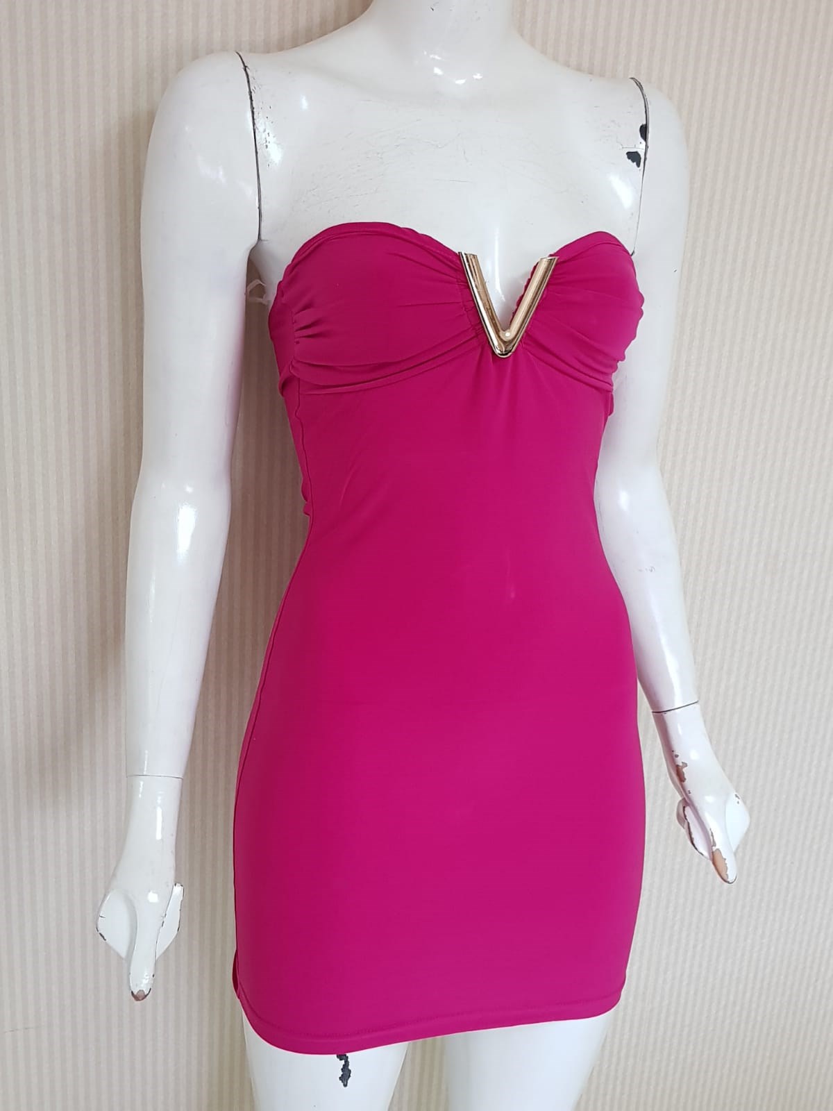 ESNEK SANDY KUMAŞ STRAPLEZ MİNİ ELBİSE KY-037