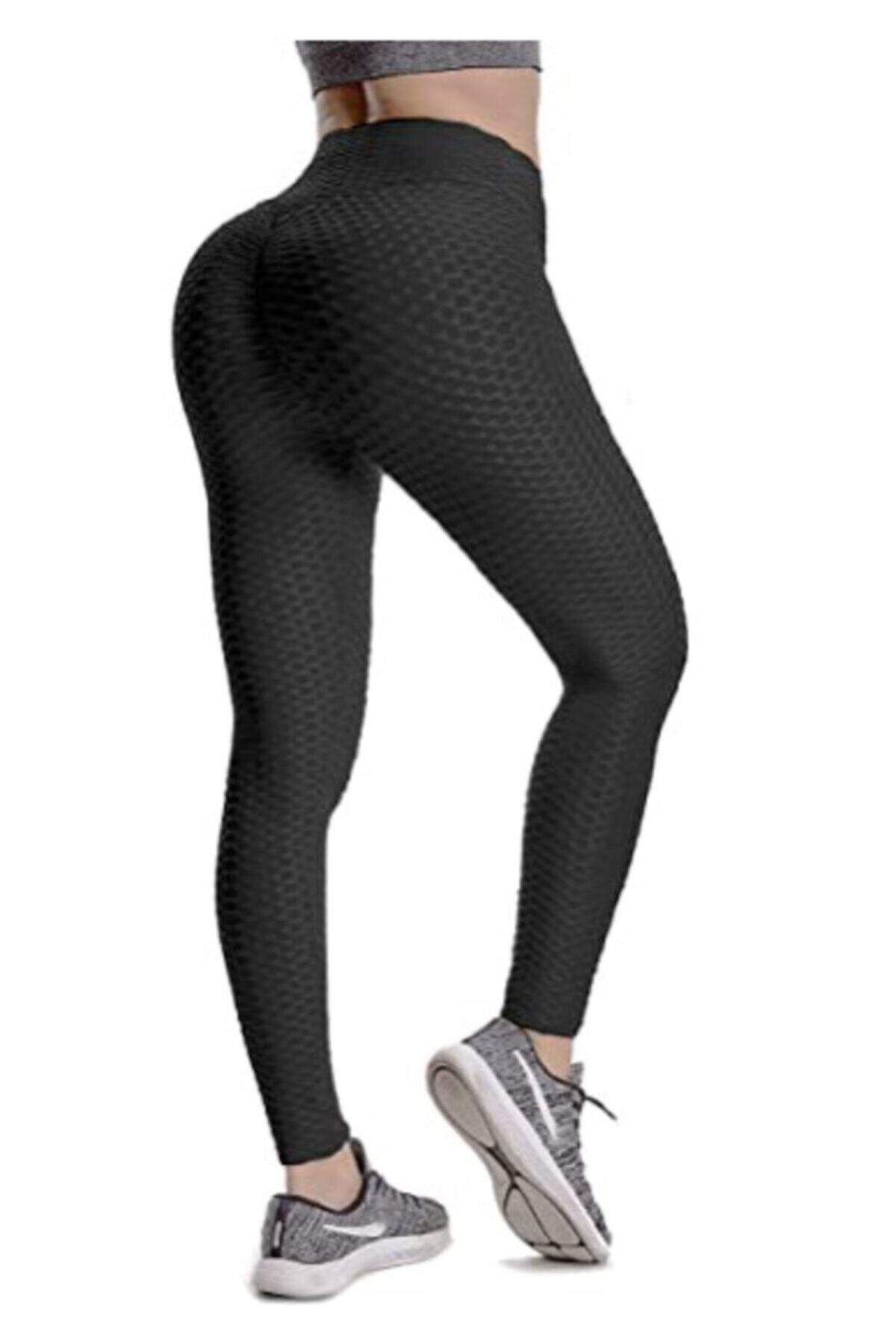 KABARTMA GÖRÜNÜMLÜ FULL LİKRA ESNEK KALÇA VE POPO TAPARLAYICI SELÜLİT ÖNLEYİCİ SİYAH YÜKSEKBEL TAYT ANTI SELULITE HIGH WAIST BLACK LEGGINGS RICH-002 